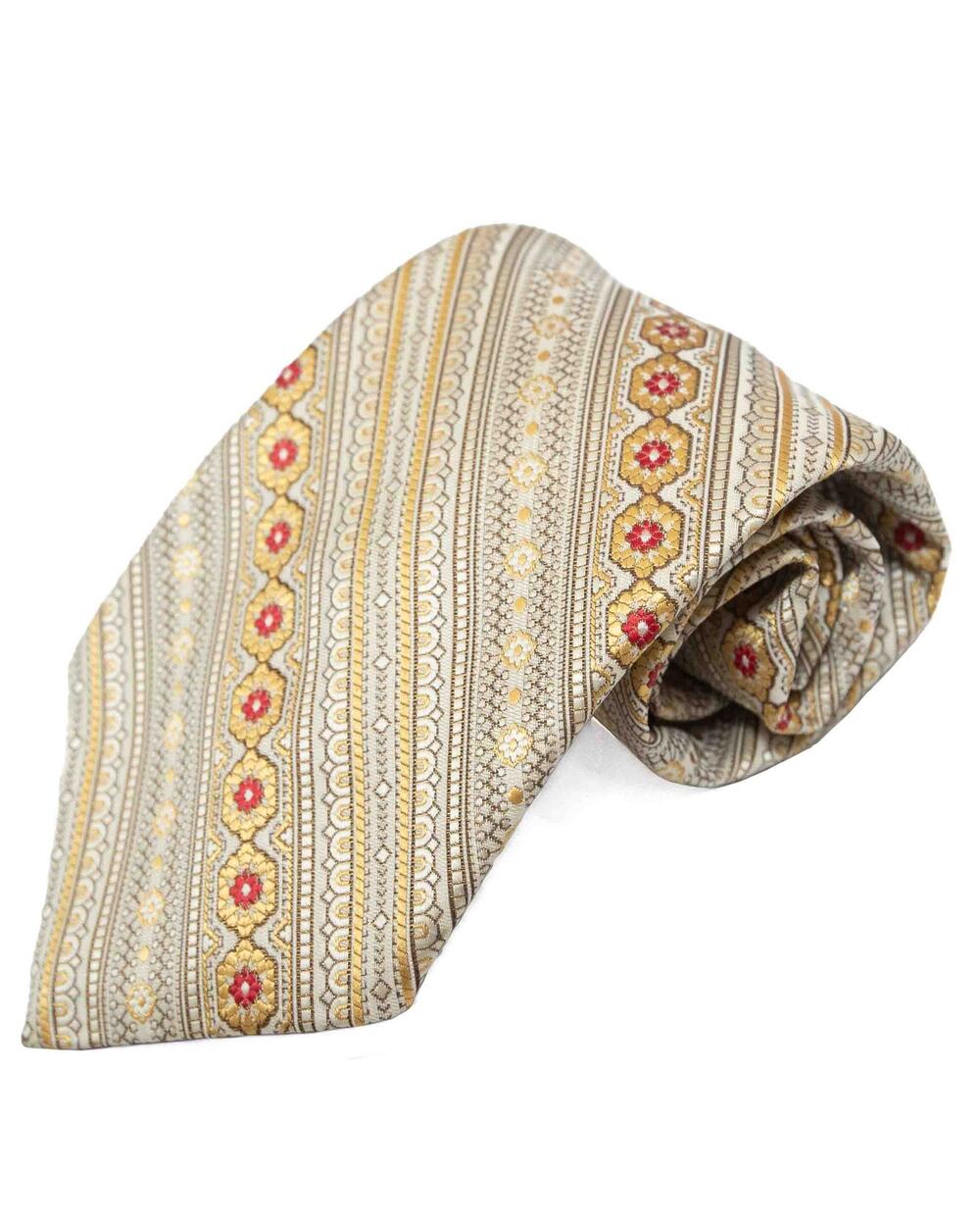 Kelly 1 Vintage Retro 60's 70's Tan Red Striped Necktie Neck Tie